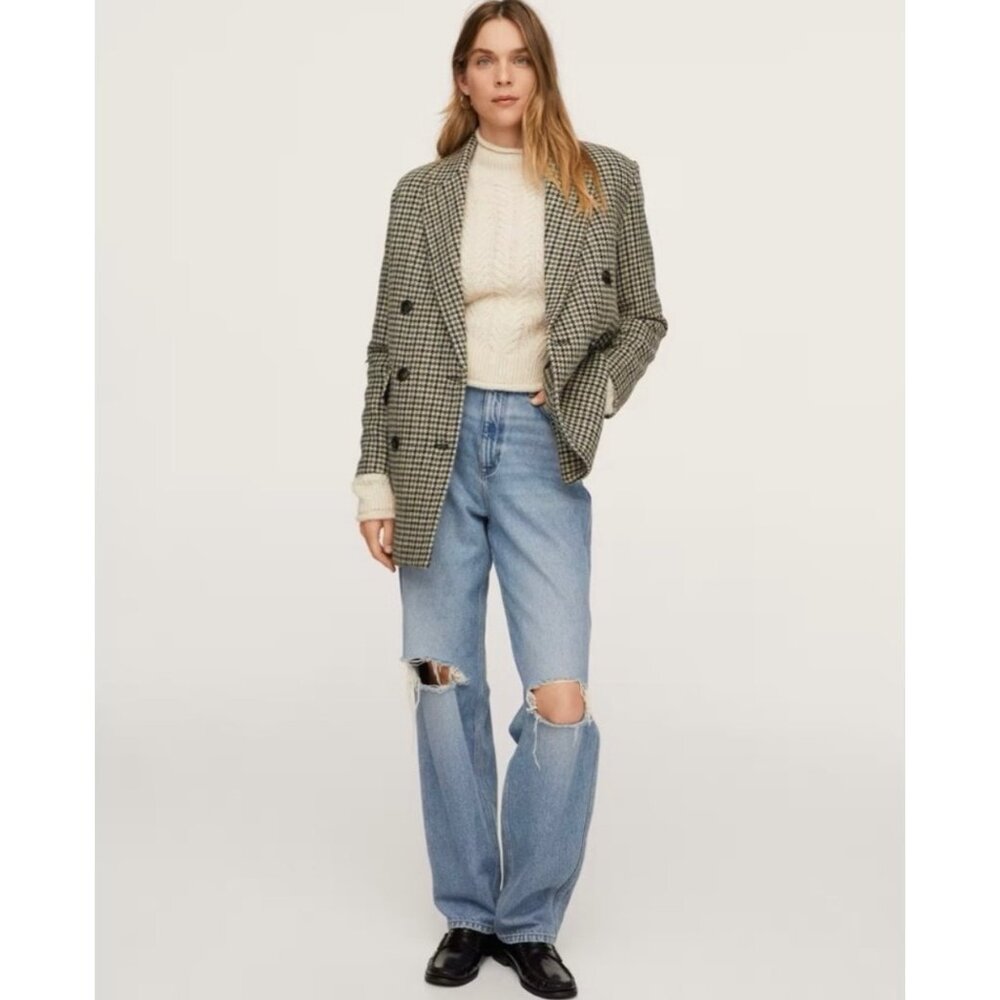 MNG MANGO Wool Double-Breasted Coat NEW WITH TAGS - Sustainable Garment